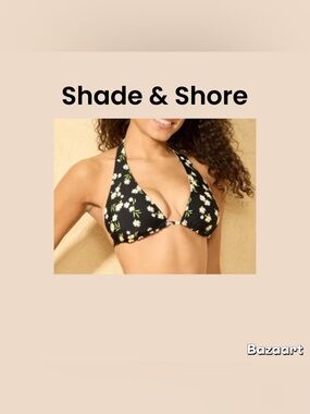 Shade & Shore Women’s Reversible Triangle Bikini Top Size Large NWT